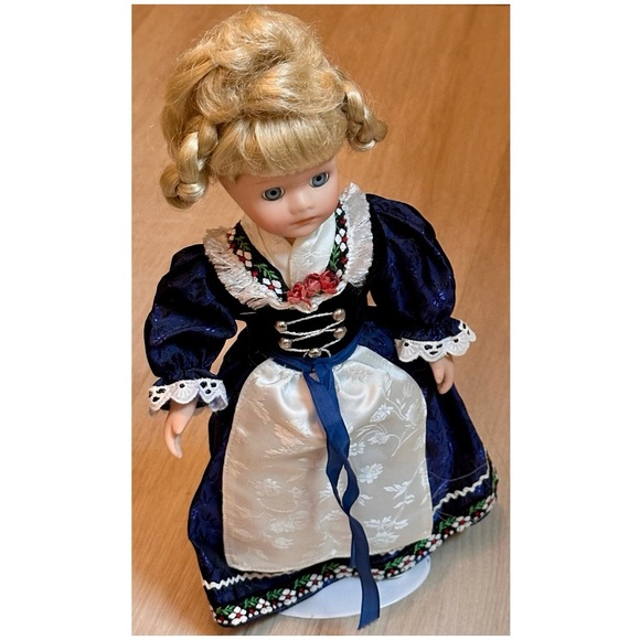 Vintage Heidi Porcelain Doll 12” Folklore Costume Bavarian Swiss Display Piece - Picture 1 of 16